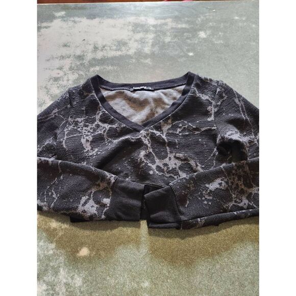 Black Halo black&white Marbled crop top sz Small - Picture 1 of 4